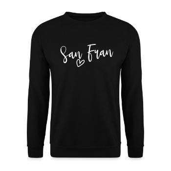San Fran Love San Francisco My Home Women's - Unisex Pullover - Schwarz - Vorne - Alina (178cm) & Michal (187cm)