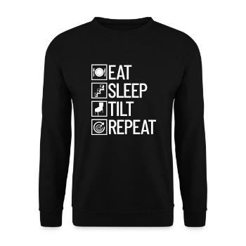 Eat Sleep Tilt Repeat Flipper Arcade Gamer Flipper - Unisex Pullover - Schwarz - Vorne - Alina (178cm) & Michal (187cm)