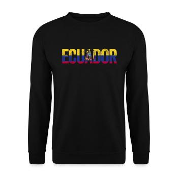 Ecuador-Flagge, stolzes ecuadorianisches patriotis - Unisex Pullover - Schwarz - Vorne - Alina (178cm) & Michal (187cm)