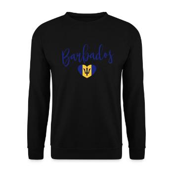 Barbados-Flaggen-Herz Barbadians Bajan Damen - Unisex Pullover - Schwarz - Vorne - Alina (178cm) & Michal (187cm)