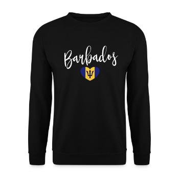 Barbados-Flaggen-Herz Barbadians Bajan Damen - Unisex Pullover - Schwarz - Vorne - Alina (178cm) & Michal (187cm)