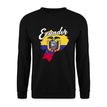 Ecuador-Kartenflagge, stolze Ecuadorianer, patriot - Unisex Pullover - Schwarz - Vorne - Alina (178cm) & Michal (187cm)