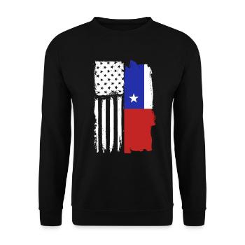 Chilenischer Amerikaner, stolze chilenische Wurzel - Unisex Pullover - Schwarz - Vorne - Alina (178cm) & Michal (187cm)