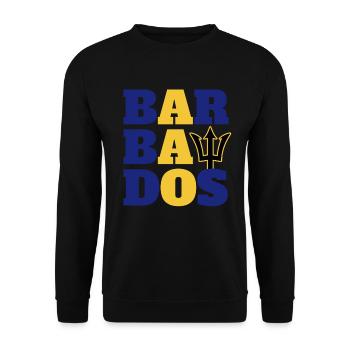 Barbados Stolze Barbadier Bajan Patriotisches Barb - Unisex Pullover - Schwarz - Vorne - Alina (178cm) & Michal (187cm)