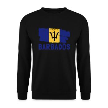 Barbados-Flagge, stolze Barbadier, patriotischer B - Unisex Pullover - Schwarz - Vorne - Alina (178cm) & Michal (187cm)