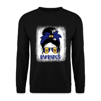 Barbados Messy Bun Barbadians Bajan Damen - Unisex Pullover - Schwarz - Vorne - Alina (178cm) & Michal (187cm)