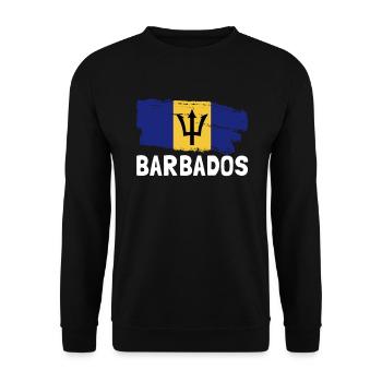 Barbados-Flagge, stolze Barbadier, patriotischer B - Unisex Pullover - Schwarz - Vorne - Alina (178cm) & Michal (187cm)