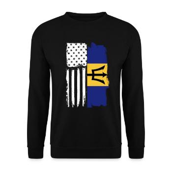 Bajan American Proud Barbadian Roots Barbados - Unisex Pullover - Schwarz - Vorne - Alina (178cm) & Michal (187cm)