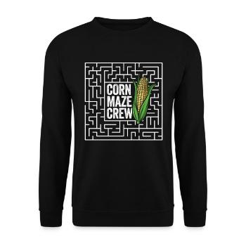 Maislabyrinth-Crew Maislabyrinth Lustiges Hallowee - Unisex Pullover - Schwarz - Vorne - Alina (178cm) & Michal (187cm)