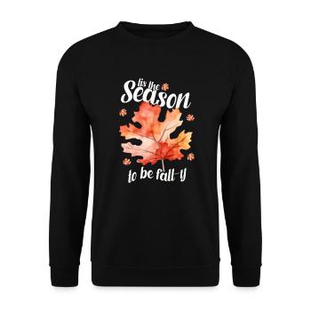 C’est la saison d’un automne heureux - Sweat-shirt Unisexe - noir - Devant - Alina (178cm) & Michal (187cm)