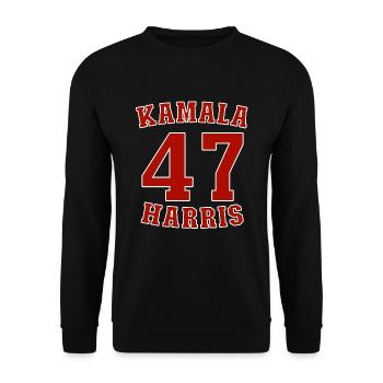 Kamala 47 Kamala 2024 Damen Kamala 47 - Unisex Pullover - Schwarz - Vorne - Alina (178cm) & Michal (187cm)
