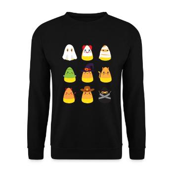 Candy Corn Kostüme Halloween Kinder Candy Corn - Unisex Pullover - Schwarz - Vorne - Alina (178cm) & Michal (187cm)