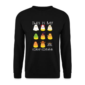Das ist mein kitschiges Halloween-Kostüm für Kinde - Unisex Pullover - Schwarz - Vorne - Alina (178cm) & Michal (187cm)