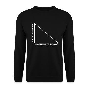 Vertrauen in den Regierungsgraphen Sarkastischer L - Unisex Pullover - Schwarz - Vorne - Alina (178cm) & Michal (187cm)