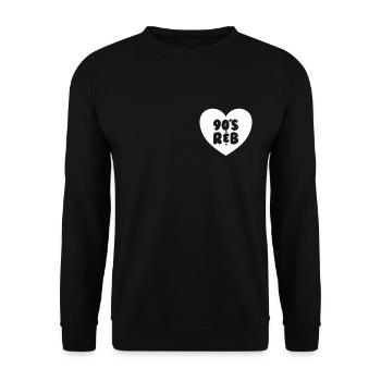 Liebe 90er R&B Red Heart Vintage Musik 90er R&B - Unisex Pullover - Schwarz - Vorne - Alina (178cm) & Michal (187cm)