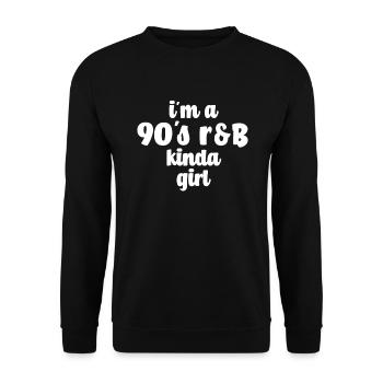 Ich bin ein 90er-Jahre-R&B-Kinda-Girl, Vintage-Mus - Unisex Pullover - Schwarz - Vorne - Alina (178cm) & Michal (187cm)