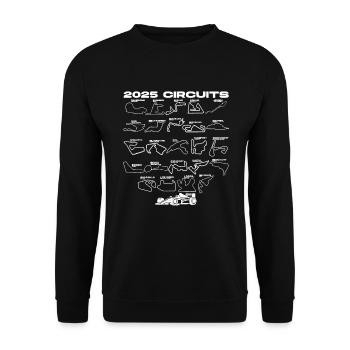 Formelrennen 2025 Rennstrecken Rennwagen Herrenfor - Unisex Pullover - Schwarz - Vorne - Alina (178cm) & Michal (187cm)