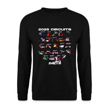 Formelrennen 2025 Rennstrecken Rennwagen Herrenfor - Unisex Pullover - Schwarz - Vorne - Alina (178cm) & Michal (187cm)