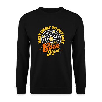 Verlieren Sie sich höchstwahrscheinlich im lustige - Unisex Pullover - Schwarz - Vorne - Alina (178cm) & Michal (187cm)