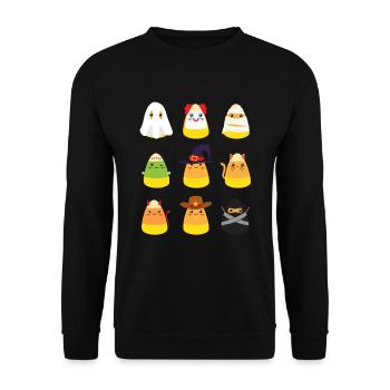 Candy Corn Kostüme Halloween Kinder Candy Corn - Unisex Pullover - Schwarz - Vorne - Alina (178cm) & Michal (187cm)