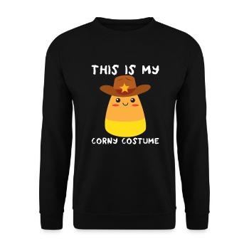 Das ist mein abgedroschenes Cowboy-Candy-Corn-Kost - Unisex Pullover - Schwarz - Vorne - Alina (178cm) & Michal (187cm)