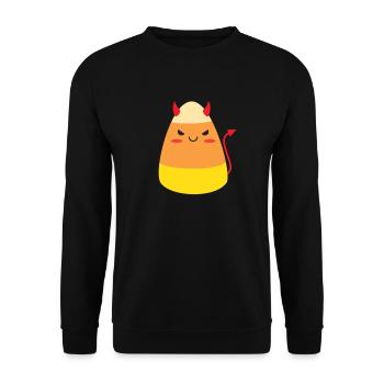 Candy Corn Teufel Kostüm Halloween Kinder Candy Co - Unisex Pullover - Schwarz - Vorne - Alina (178cm) & Michal (187cm)