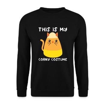Das ist mein kitschiges Halloween-Katze-Candy-Corn - Unisex Pullover - Schwarz - Vorne - Alina (178cm) & Michal (187cm)