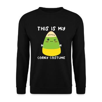 Das ist mein kitschiges Kostümmonster Candy Corn - Unisex Pullover - Schwarz - Vorne - Alina (178cm) & Michal (187cm)