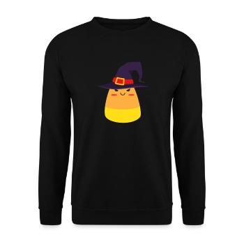 Candy Corn Hexenkostüm für Kinder, Hexe Candy Corn - Unisex Pullover - Schwarz - Vorne - Alina (178cm) & Michal (187cm)