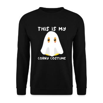 Das ist mein Corny-Kostüm für Kinder, Ghost Candy - Unisex Pullover - Schwarz - Vorne - Alina (178cm) & Michal (187cm)