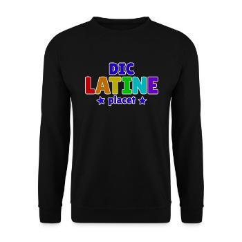 Dic Latine Placet Lateinlehrer - Unisex Pullover - Schwarz - Vorne - Alina (178cm) & Michal (187cm)