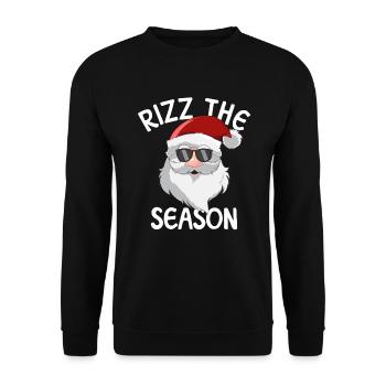Rizz The Season Lustiger Rizz Santa Rizzler Santa - Unisex Pullover - Schwarz - Vorne - Alina (178cm) & Michal (187cm)