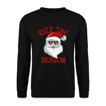 Rizz The Season Lustiger Rizz Santa Rizzler Santa - Unisex Pullover - Schwarz - Vorne - Alina (178cm) & Michal (187cm)