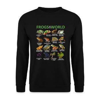 Les grenouilles du monde aiment les grenouilles, l’herpétologie pour - Sweat-shirt Unisexe - noir - Devant - Alina (178cm) & Michal (187cm)