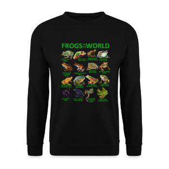 Les grenouilles du monde aiment les grenouilles, l’herpétologie pour - Sweat-shirt Unisexe - noir - Devant - Alina (178cm) & Michal (187cm)