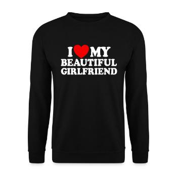 J’adore ma belle copine - Sweat-shirt Unisexe - noir - Devant - Alina (178cm) & Michal (187cm)