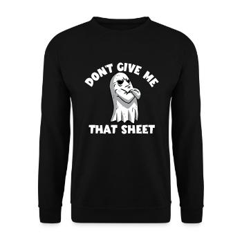 Halloween ghost, don't give me the leaf - Unisex Sweatshirt - black - Front - Alina (178cm) & Michal (187cm)