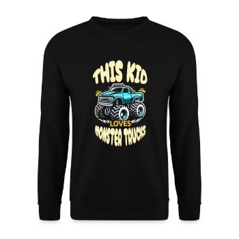 Ce gamin adore le Monster Truck de Monster Tr - Sweat-shirt Unisexe - noir - Devant - Alina (178cm) & Michal (187cm)
