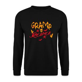 Gramp Faucheur Grand-père Halloween Papi - Sweat-shirt Unisexe - noir - Devant - Alina (178cm) & Michal (187cm)