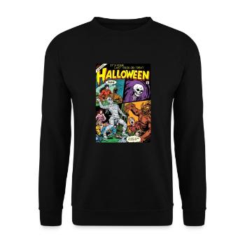 Halloween Comic Horrorfest Vintage Halloween - Unisex Sweatshirt - black - Front - Alina (178cm) & Michal (187cm)