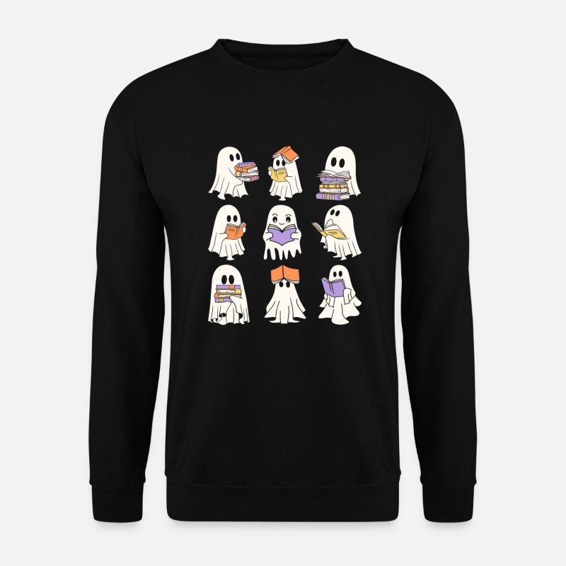 Geisterlesebücher Halloween Booooks Geisterbuch - Unisex Pullover - Schwarz