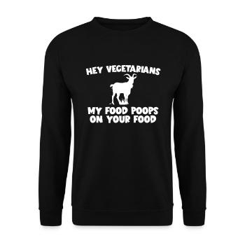 Ma nourriture fait caca sur ta chèvre carnivore - Sweat-shirt Unisexe - noir - Devant - Alina (178cm) & Michal (187cm)