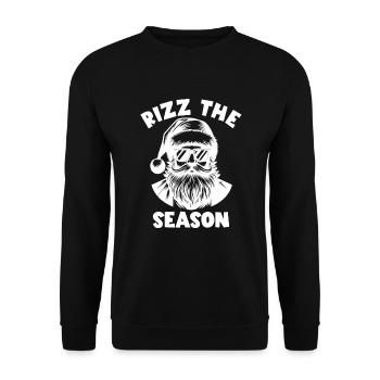 Rizz The Season Lustiger Rizz Santa Rizzler Santa - Unisex Pullover - Schwarz - Vorne - Alina (178cm) & Michal (187cm)