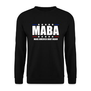 Machen Sie America Brat Again zu einem lustigen Br - Unisex Pullover - Schwarz - Vorne - Alina (178cm) & Michal (187cm)