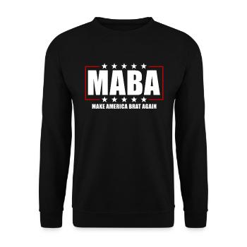 Machen Sie America Brat Again zu einem lustigen Br - Unisex Pullover - Schwarz - Vorne - Alina (178cm) & Michal (187cm)