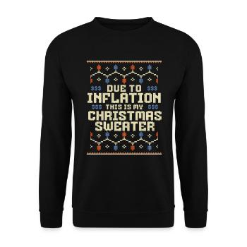 Due to inflation, this is my Christmas reel - Unisex Sweatshirt - black - Front - Alina (178cm) & Michal (187cm)