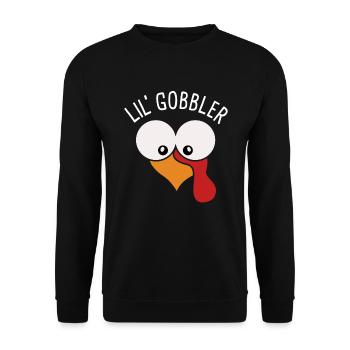 Lil' Gobbler Thanksgiving Garçon Fille Thanksgiv - Sweat-shirt Unisexe - noir - Devant - Alina (178cm) & Michal (187cm)