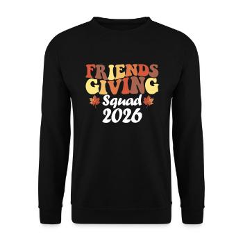 Friendsgiving Squad 2026 Thanksgiving Squad - Unisex Sweatshirt - black - Front - Alina (178cm) & Michal (187cm)
