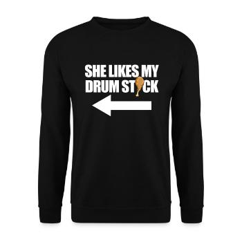 She likes the Thanksgiving of my raunchy men - Unisex Sweatshirt - black - Front - Alina (178cm) & Michal (187cm)
