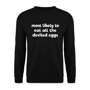 Il est très probable qu’il aura tous les biens du diable - Sweat-shirt Unisexe - noir - Devant - Alina (178cm) & Michal (187cm)
